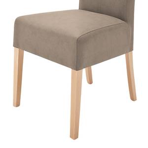 Gestoffeerde stoelen Lenya kunstleer - Taupe/beukenhout