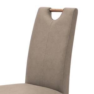 Gestoffeerde stoelen Lenya kunstleer - Taupe/eikenhout
