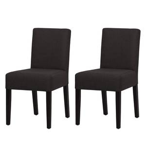 Gestoffeerde stoelen Allegra geweven stof - Stof Suria: Antraciet