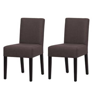 Chaises rembourrées Allegra (lot de 2) Tissu - Tissu Suria : Marron foncé