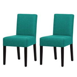 Gestoffeerde stoelen Allegra geweven stof - Stof Suria: Turquoise