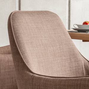 Chaises rembourrées Almonda (lot de 2) Tissu / Frêne massif - Marron clair