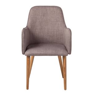 Chaises rembourrées Almonda (lot de 2) Tissu / Frêne massif - Gris clair