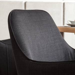 Gestoffeerde stoelen Almonda geweven stof/massief essenhout - Zwart