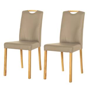 Chaises Ameros I (lot de 2) Imitation cuir - Limon / Chêne - Limon / Chêne