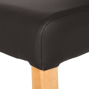 Gestoffeerde stoelen Ameros I kunstleer - Donkerbruin/beukenhoutkleurig