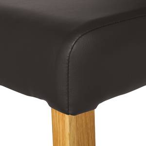 Gestoffeerde stoelen Ameros I kunstleer - Donkerbruin/eikenhoutkleurig