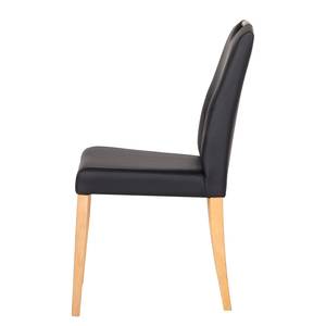 Gestoffeerde stoelen Ameros I kunstleer - Zwart/beukenhoutkleurig