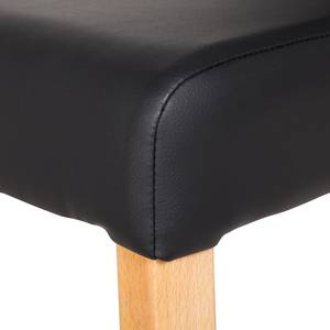 Gestoffeerde stoelen Ameros I kunstleer - Zwart/beukenhoutkleurig