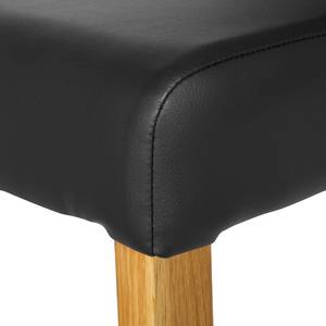 Gestoffeerde stoelen Ameros I kunstleer - Zwart/eikenhoutkleurig