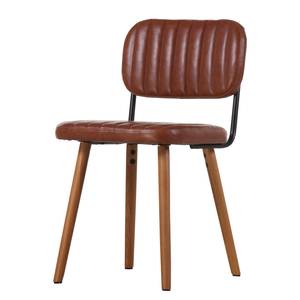 Chaises capitonnées Barneveld (lot de 2) Imitation cuir Marron vintage