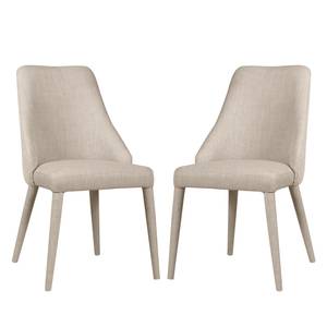 Chaises rembourrées Berit I (lot de 2) Tissu / Métal - Tissu Konya : Beige