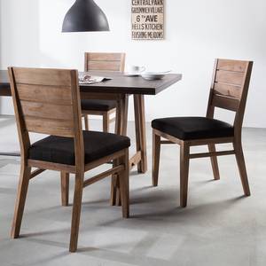 Eetkamerstoelen Santorini 2-delige set - geweven stof/massief acaciahout