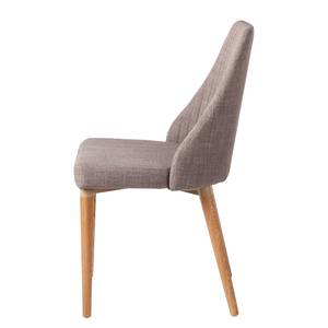 Chaises rembourées Bram (lot de 2) Tissu / Frêne - Gris clair