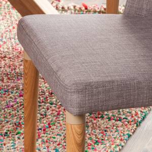 Chaises rembourées Bram (lot de 2) Tissu / Frêne - Gris clair