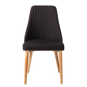 Chaises rembourées Bram (lot de 2) Tissu / Frêne - Noir