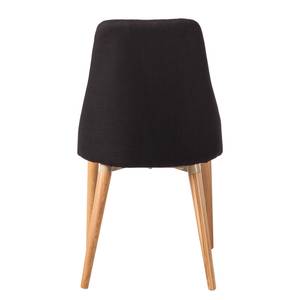 Chaises rembourées Bram (lot de 2) Tissu / Frêne - Noir