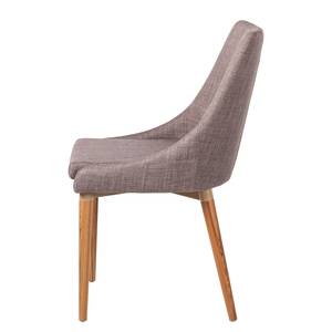 Chaises rembourées Brea (lot de 2) Tissu / Frêne - Gris clair