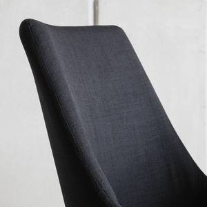 Gestoffeerde stoelen Brea geweven stof/essenhout - Zwart