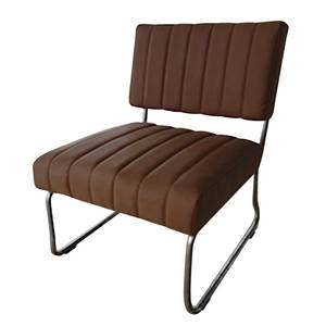 Gestoffeerde stoel Busteran kunstleer/bruin staal/zwart