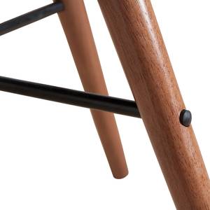 Gestoffeerde stoelen Clam geweven stof - Beige/walnoothout
