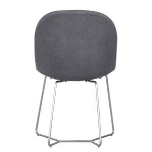 Gestoffeerde stoelen Clam (2-delige set) - geweven stof/staal - grijs