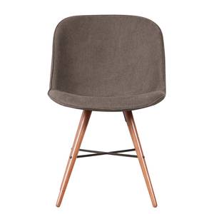 Gestoffeerde stoelen Clam geweven stof - Bruin/Walnoothouten