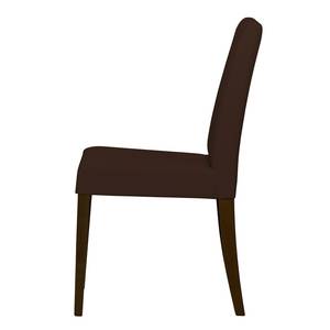 Chaises rembourrées Corinna (lot de 2) Cuir synthétique Sani : Marron foncé - Hêtre