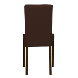 Chaises rembourrées Corinna (lot de 2) Cuir synthétique Sani : Marron foncé - Hêtre