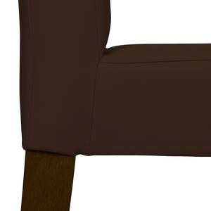 Gestoffeerde stoelen Corinna 2-delige set- - Kunstleer Sani: Donkerbruin - Beuk