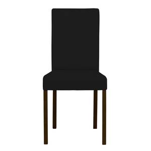 Chaises rembourrées Corinna (lot de 2) Cuir synthétique Sani : Noir - Hêtre