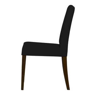 Gestoffeerde stoelen Corinna 2-delige set- - Kunstleer Sani: Zwart - Beuk