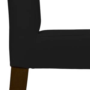 Chaises rembourrées Corinna (lot de 2) Cuir synthétique Sani : Noir - Hêtre