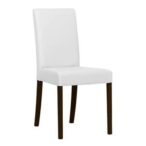 Chaises rembourrées Corinna (lot de 2) Cuir synthétique Sani : Blanc - Hêtre