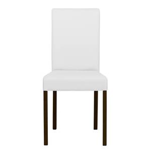 Chaises rembourrées Corinna (lot de 2) Cuir synthétique Sani : Blanc - Hêtre