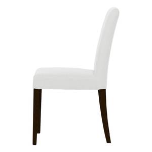 Chaises rembourrées Corinna (lot de 2) Cuir synthétique Sani : Blanc - Hêtre