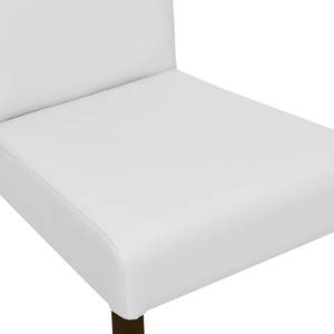 Chaises rembourrées Corinna (lot de 2) Cuir synthétique Sani : Blanc - Hêtre