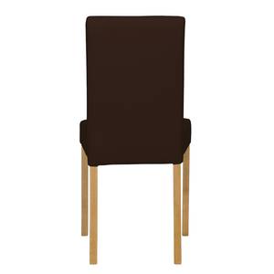 Chaises rembourrées Corinna (lot de 2) Cuir synthétique Sani : Marron foncé - Chêne