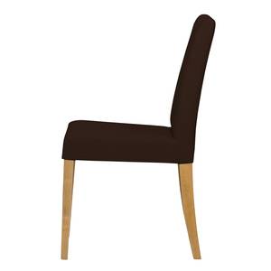 Chaises rembourrées Corinna (lot de 2) Cuir synthétique Sani : Marron foncé - Chêne