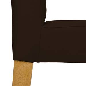 Chaises rembourrées Corinna (lot de 2) Cuir synthétique Sani : Marron foncé - Chêne