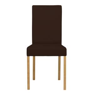 Gestoffeerde stoelen Corinna 2-delige set- - Kunstleer Sani: Donkerbruin - Eik