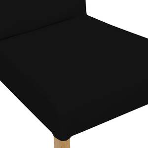Gestoffeerde stoelen Corinna 2-delige set- - Kunstleer Sani: Zwart - Eik