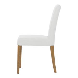 Chaises rembourrées Corinna (lot de 2) Cuir synthétique Sani : Blanc - Chêne