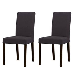 Chaises rembourrées Corinna (lot de 2) Tissu - Tissu Suria : Anthracite - Hêtre