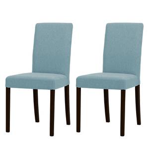 Chaises rembourrées Corinna (lot de 2) Tissu - Tissu Suria : Bleu clair - Hêtre