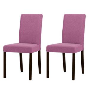 Chaises rembourrées Corinna (lot de 2) Tissu - Tissu Suria : Rose vif - Hêtre