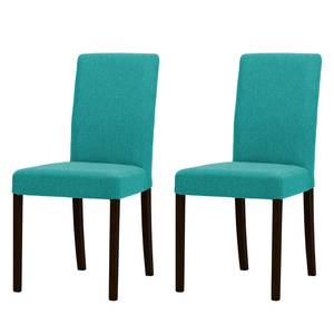 Gestoffeerde stoelen Allegra geweven stof - Stof Suria: Turquoise - Beuk