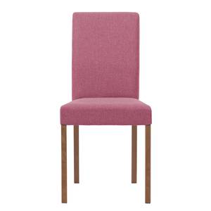 Chaises rembourrées Corinna (lot de 2) Tissu - Tissu Suria : Rose vif - Chêne