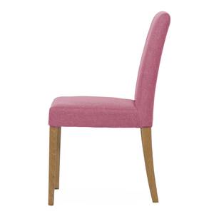 Gestoffeerde stoelen Allegra geweven stof - Stof Suria: Pink - Eik