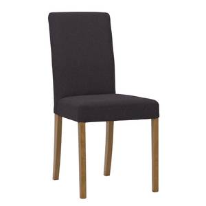 Gestoffeerde stoelen Allegra geweven stof - Stof Suria: Antraciet - Eik